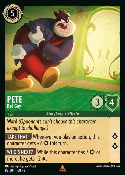 Pete - Bad Guy - Rare Normal Disney Lorcana card from Rise of the Floodborn