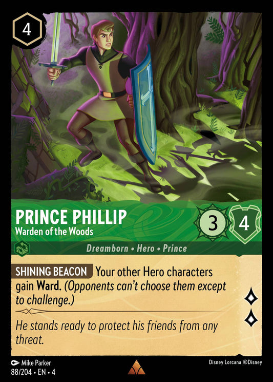 Prince Phillip - Warden of the Woods - Rare Normal Disney Lorcana card from Ursula's Return