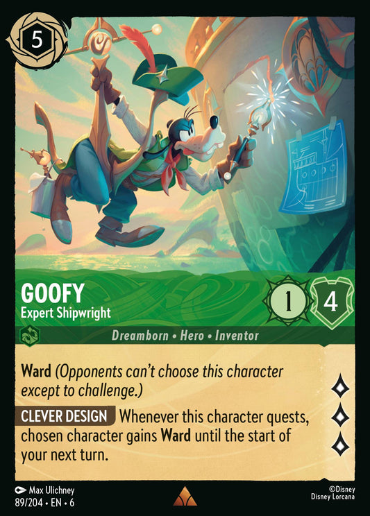Goofy - Expert Shipwright - Rare Normal Disney Lorcana card from Azurite Sea