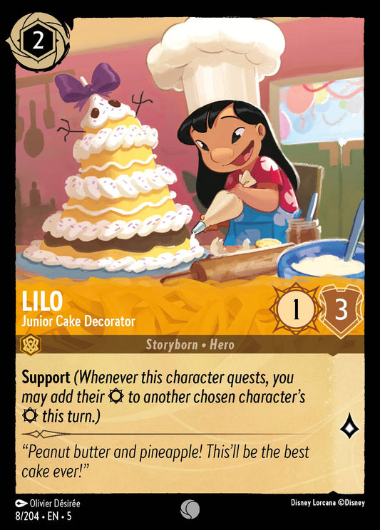 Lilo - Junior Cake Decorator - Common Normal Disney Lorcana card from Shimmering Skies