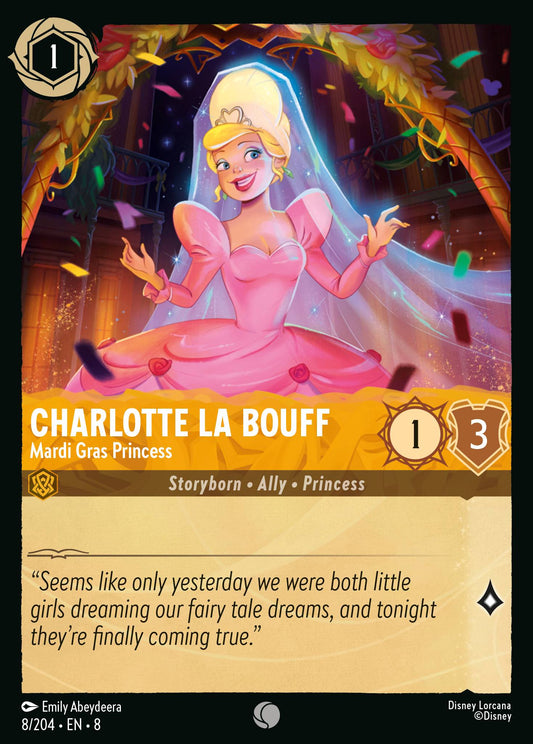 Charlotte La Bouff - Mardi Gras Princess - Common Normal Disney Lorcana card from The Reign of Jafar