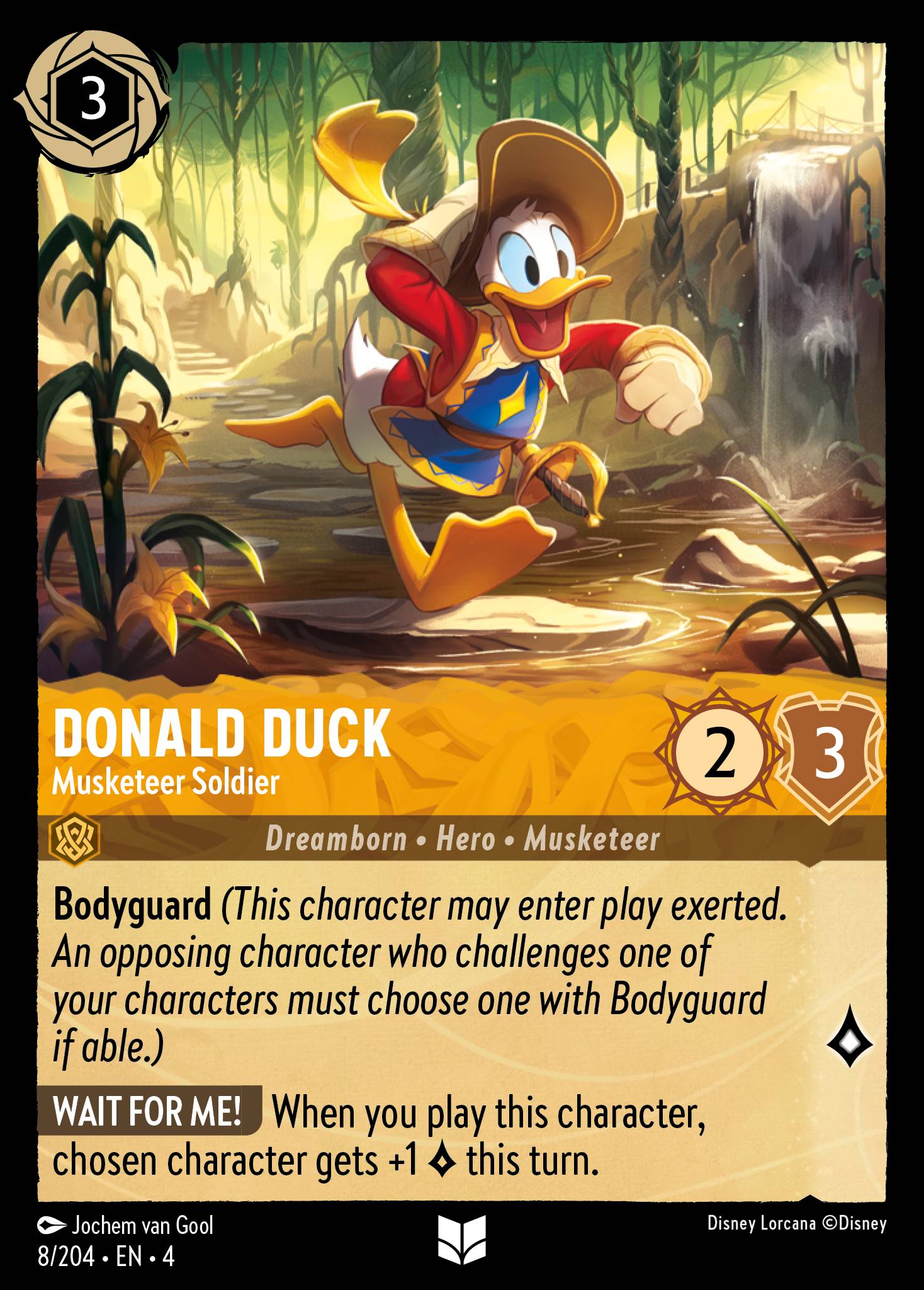 Donald Duck - Musketeer Soldier - Uncommon Normal Disney Lorcana card from Ursula's Return