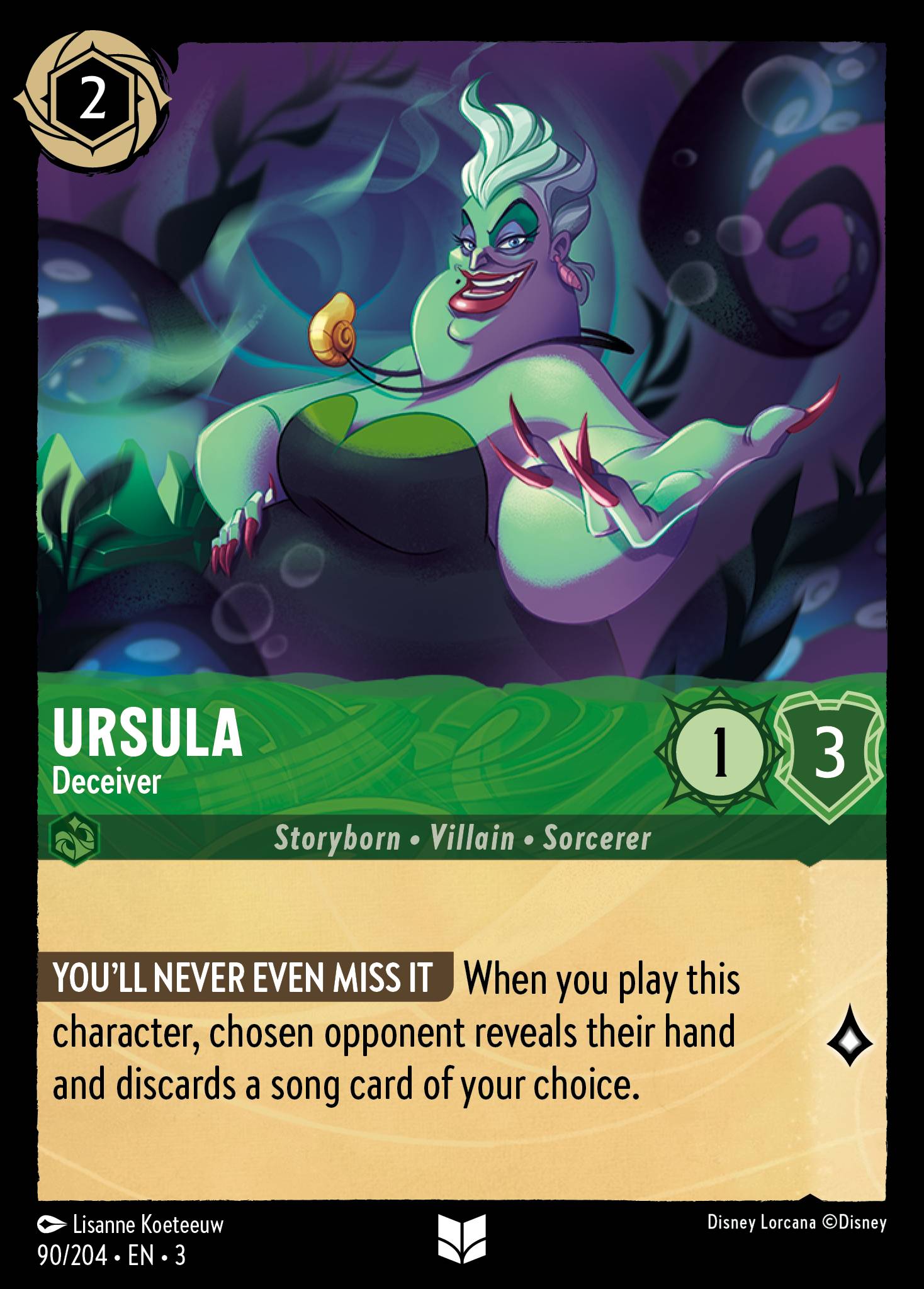 Ursula - Deceiver - Uncommon Normal Disney Lorcana card from Into the Inklands