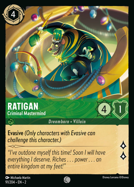 Ratigan - Criminal Mastermind - Common Normal Disney Lorcana card from Rise of the Floodborn