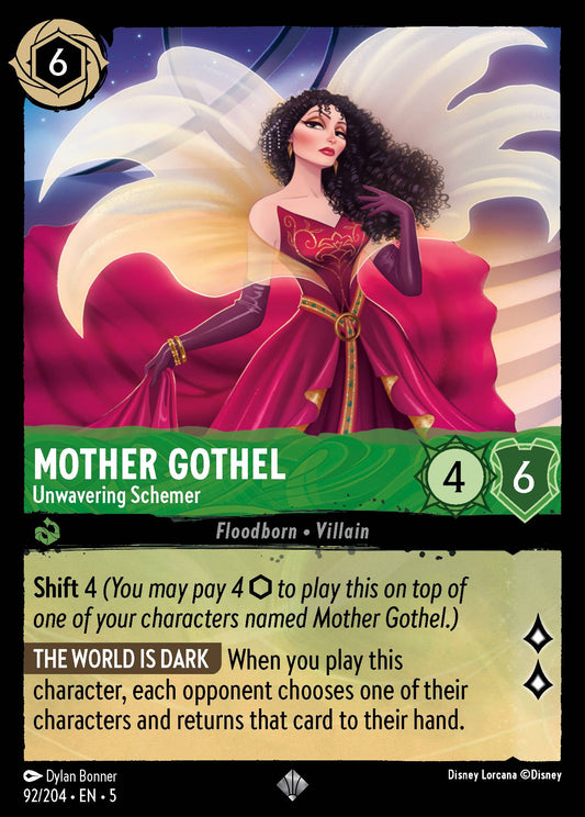 Mother Gothel - Unwavering Schemer - Super Rare Normal Disney Lorcana card from Shimmering Skies