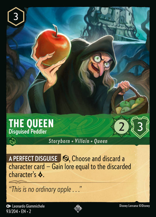 The Queen - Disguised Peddler - Super Rare Normal Disney Lorcana card from Rise of the Floodborn