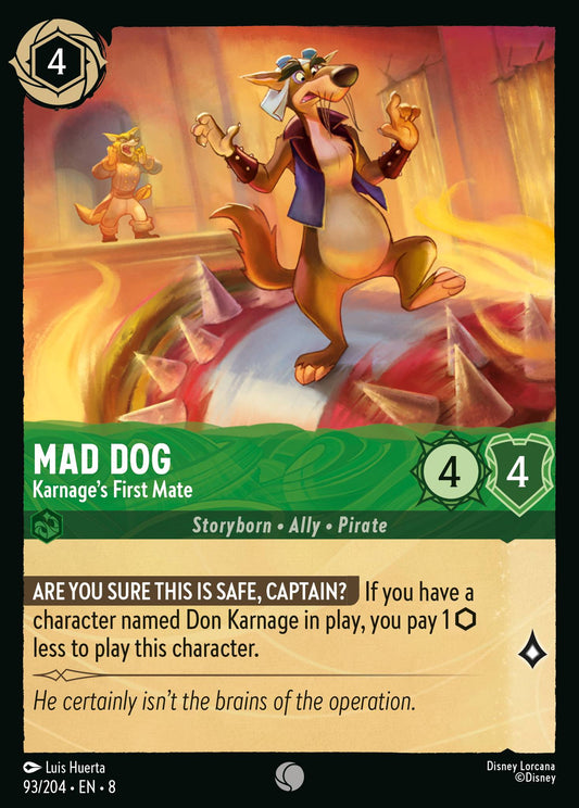 Mad Dog - Karnage's First Mate - Common Normal Disney Lorcana card from The Reign of Jafar