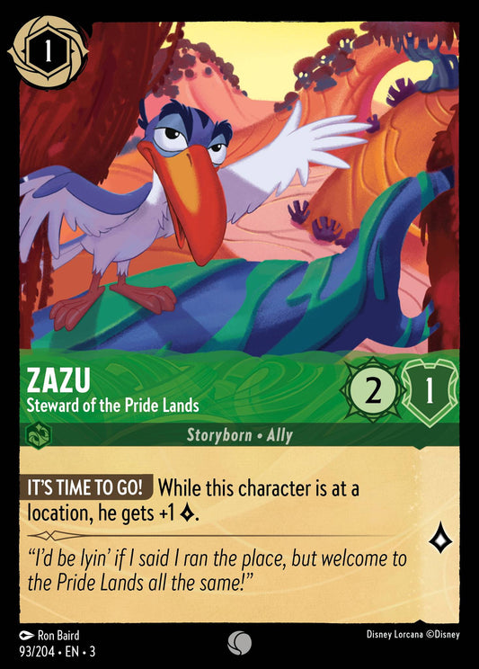 Zazu - Steward of the Pride Lands - Common Normal Disney Lorcana card from Into the Inklands