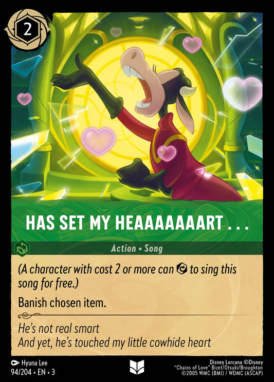 Has Set My Heaaaaaaart . . . - Uncommon Normal Disney Lorcana card from Into the Inklands