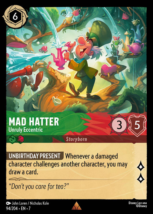 Mad Hatter - Unruly Eccentric - Rare Normal Disney Lorcana card from Archazia's Island
