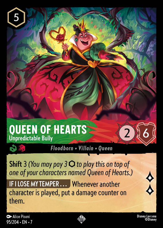 Queen of Hearts - Unpredictable Bully - Super Rare Normal Disney Lorcana card from Archazia's Island