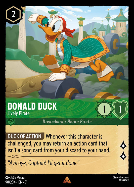 Donald Duck - Lively Pirate - Rare Normal Disney Lorcana card from Archazia's Island