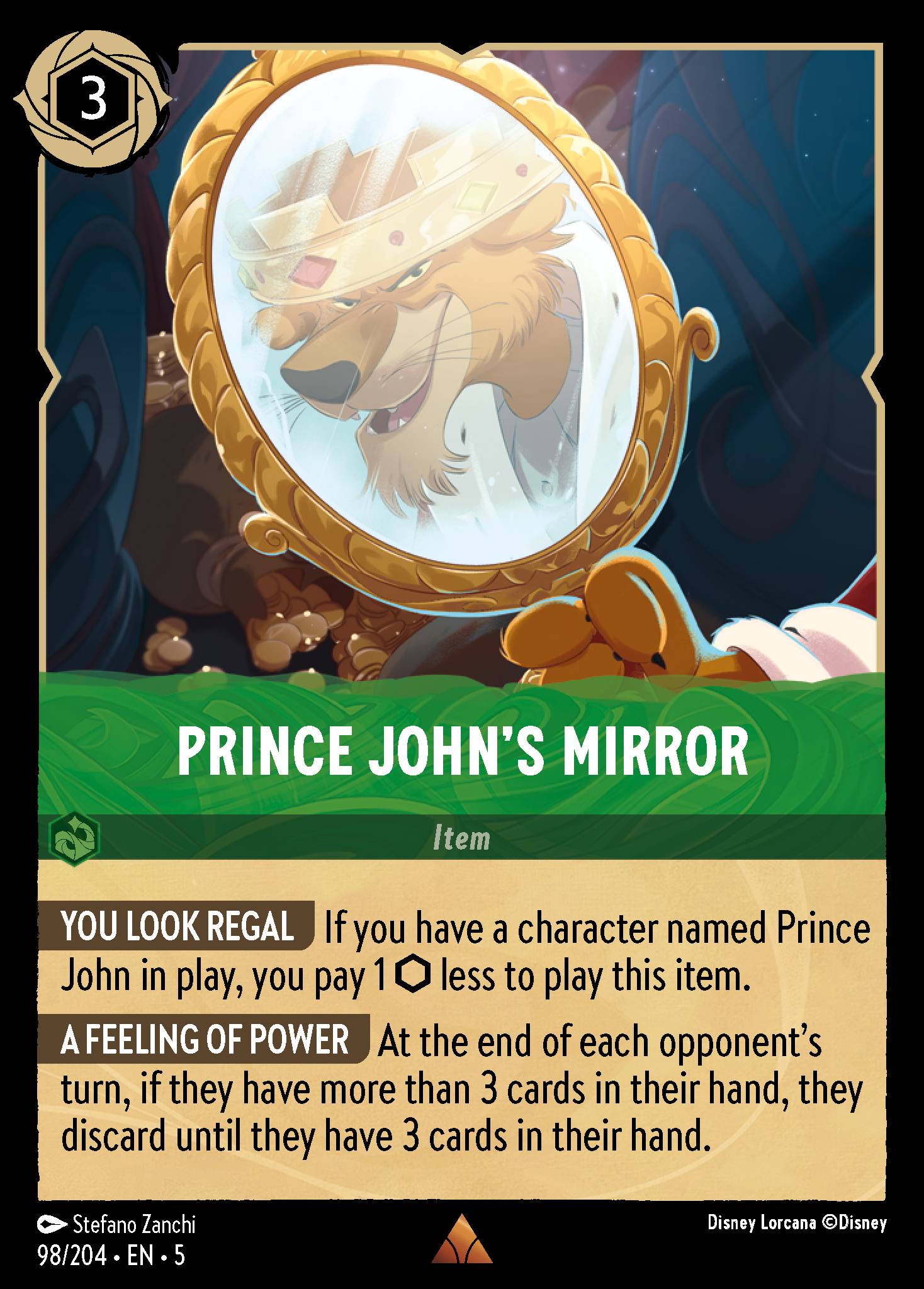 Prince John's Mirror - Rare Normal Disney Lorcana card from Shimmering Skies