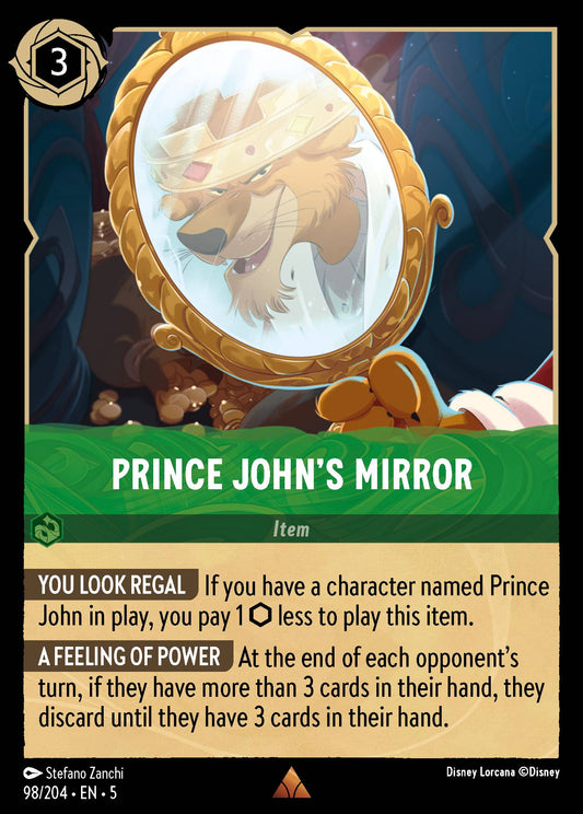 Prince John's Mirror - Rare Normal Disney Lorcana card from Shimmering Skies