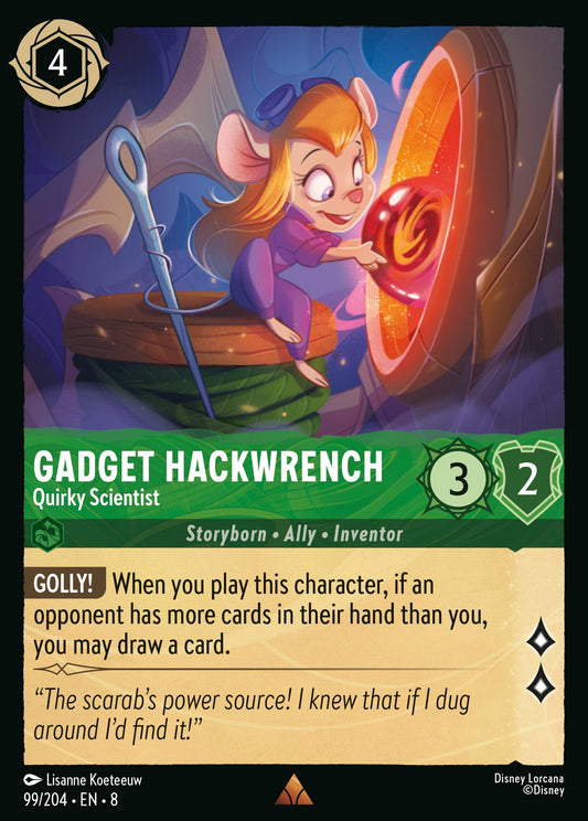 Gadget Hackwrench - Quirky Scientist - Rare Normal Disney Lorcana card from The Reign of Jafar