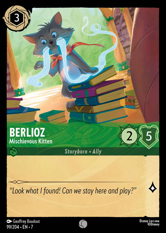 Berlioz - Mischievous Kitten - Common Normal Disney Lorcana card from Archazia's Island