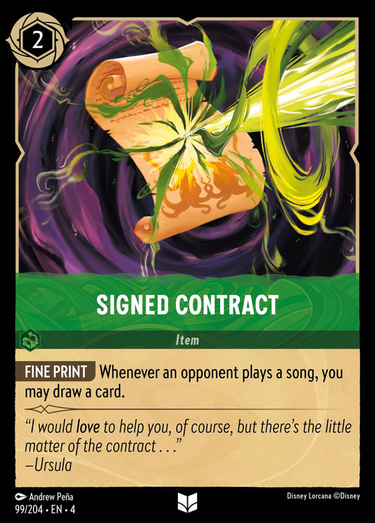 Signed Contract - Uncommon Normal Disney Lorcana card from Ursula's Return